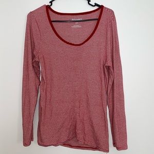 Old Navy Long Sleeved Red Striped Tee